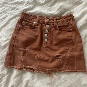 Free people denim mini skirt